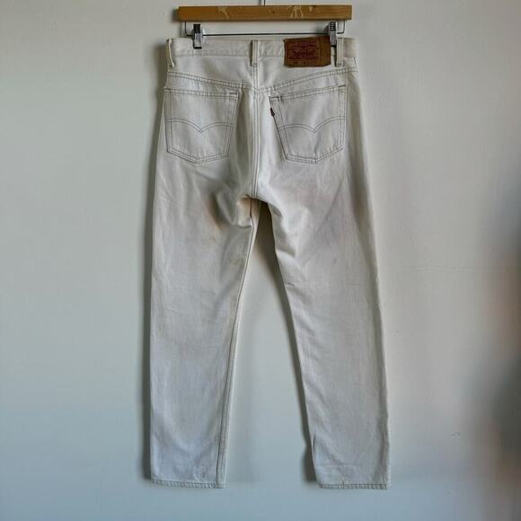 Vintage LEVI'S 501 Cream Jeans - Picture 2 of 13